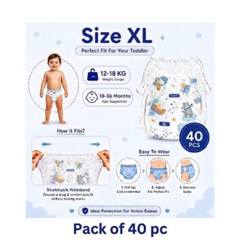 Baby diaper Extra large (XL) size 12 to 18 kg pack of 40 pc