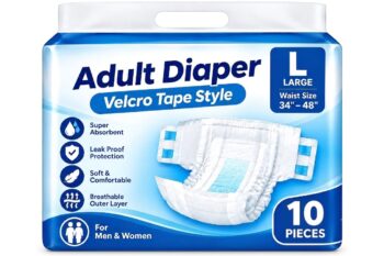 Adult diaper Velcro tap style Large(L) size pack of 10 pc