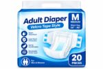 Adult diaper Velcro tap style Medium size pack of 20 pc