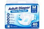 Adult diaper Velcro tap style Medium size pack of 40 pc