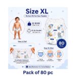 Baby diaper Extra large (XL) size 12 to 18 kg pack of 80 pc