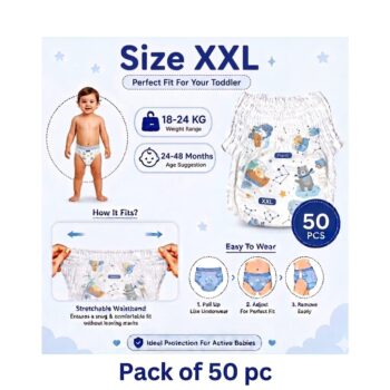 Baby diaper XXL size 18 to 24 kg pack of 50 pc