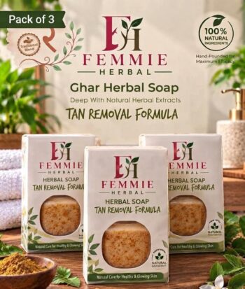 Ghar Tan Removal Soap – Cleansing & Skin Care Soap pack of 3 pc 100% natural.